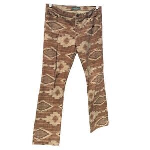 Ralph Lauren modern straight jeans womens 14 L pants Aztec Yellowstone brown tan